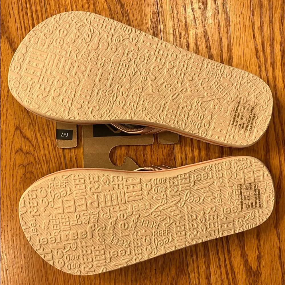 Reef Kids Leopard Print Flip Flops in Brown and Tan